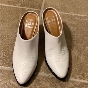 White heeled mules- size 7.5